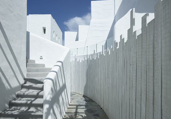 Knossos Beach exterior white staircase