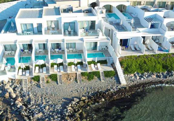 Knossos Beach Island Suite Waterfront Private Heated Pool Beach Access compound