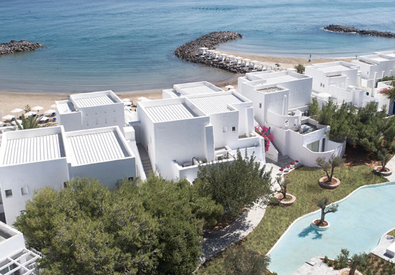Knossos Beach rooms, garden and beach