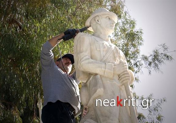 Man sculpting a statue