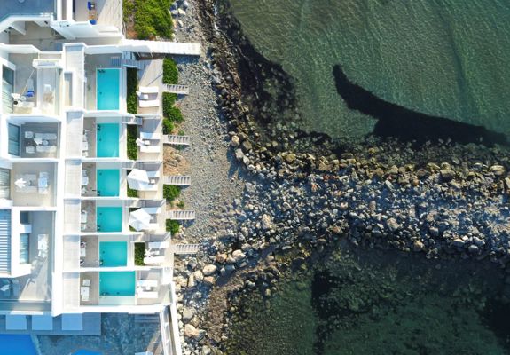 Knossos Beach Island Suite Waterfront Private Heated Pool Beach Access compound